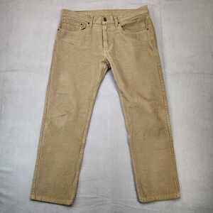 Levi's 502 Corduroy Pants Men's 34x30 Brown Tapered Cotton Stretch Flat Casual